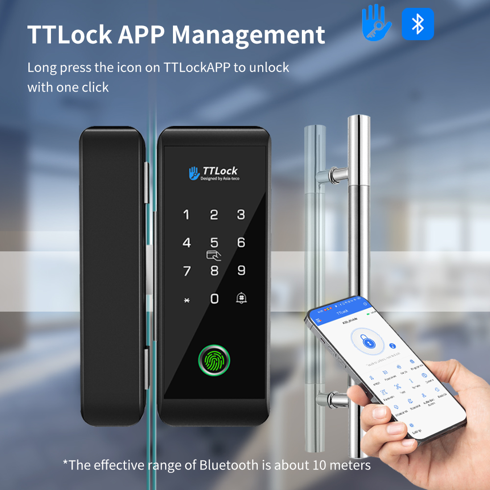 Smart Home Door Lock - TTLOCK Smart Glass Lock Fingerprint Recognition