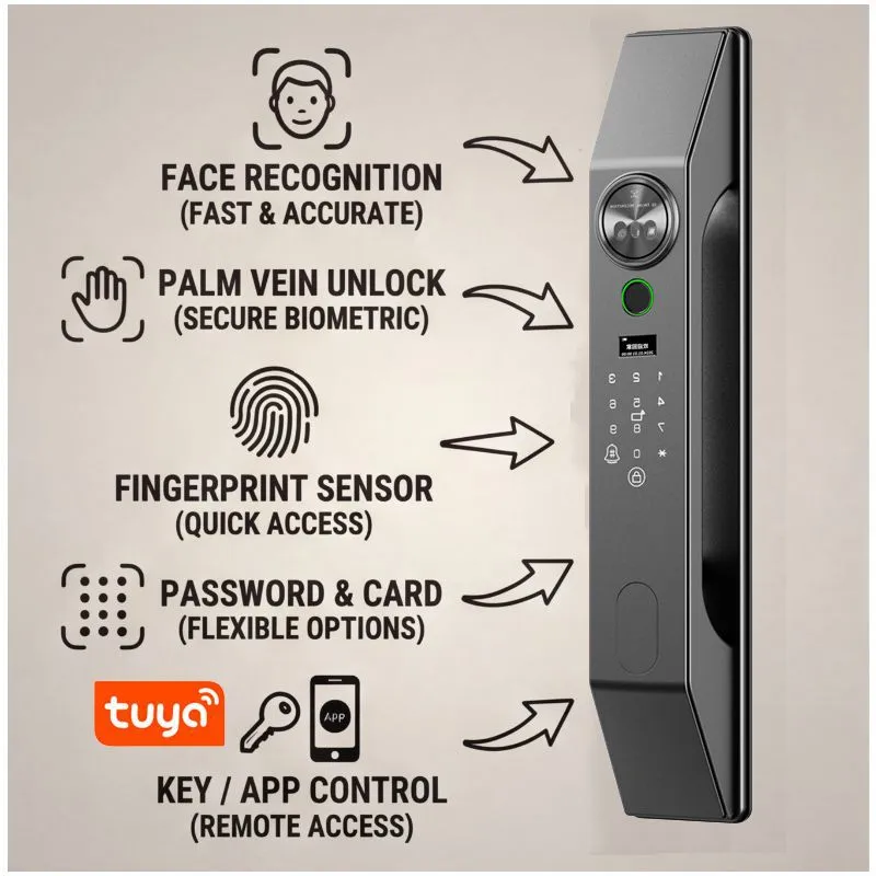 Multilingual Facial Recognitio - Smart Home Door Lock review and price