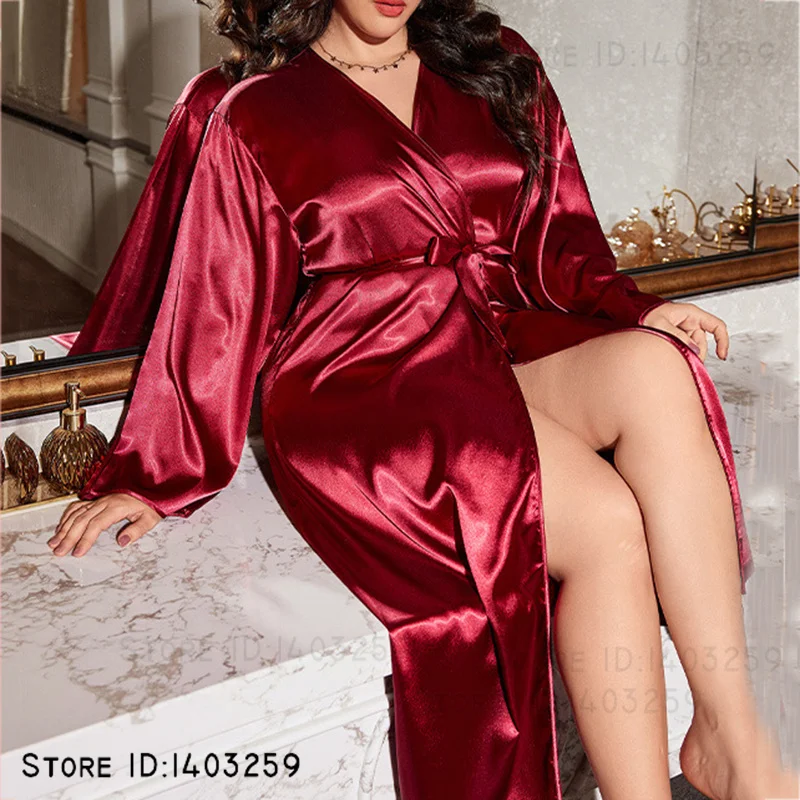 New Plus Size 5XL Satin Long R - Smart Home Plus review and price