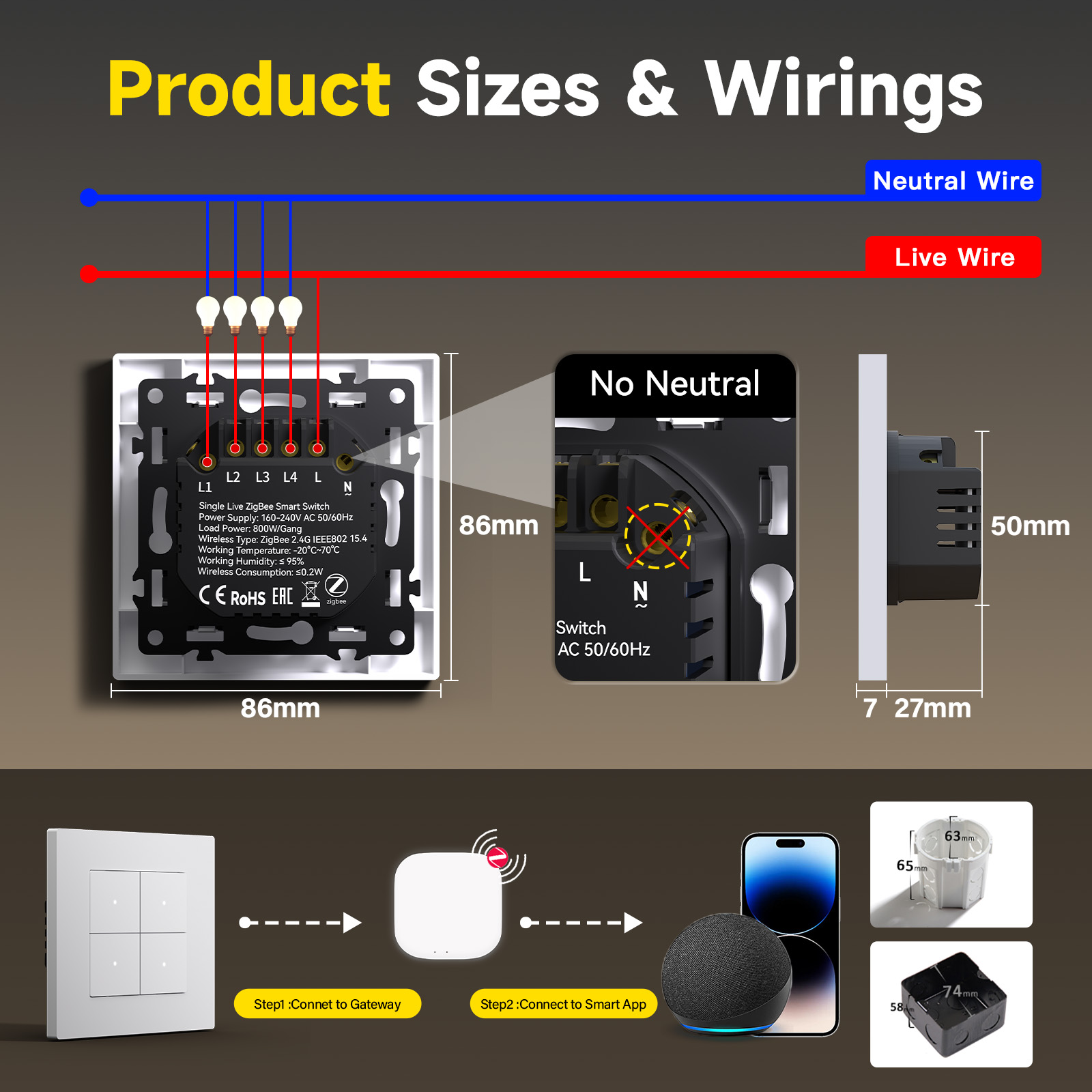 BSEED ZigBee Click Switches Gl - Smart Home Yellow review and price